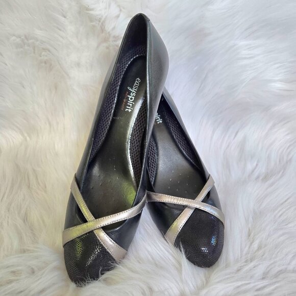 EASY SPIRIT Women's Leather Nerissa Closed Toe Classic Pumps Black Size 9.5 M - Picture 1 of 12